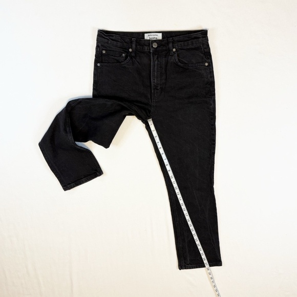Reformation Jeans Size 29 Petite Straight Leg Jeans Black Wash High Rise Denim - Picture 3 of 14